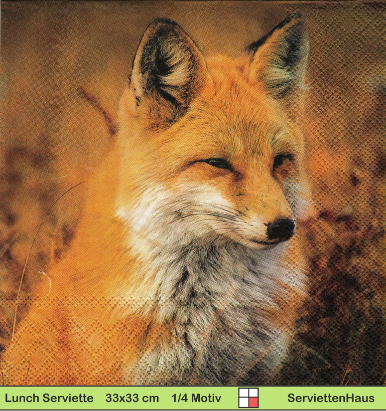 Sitzender Fuchs - 1 Paket mit 20 Servietten